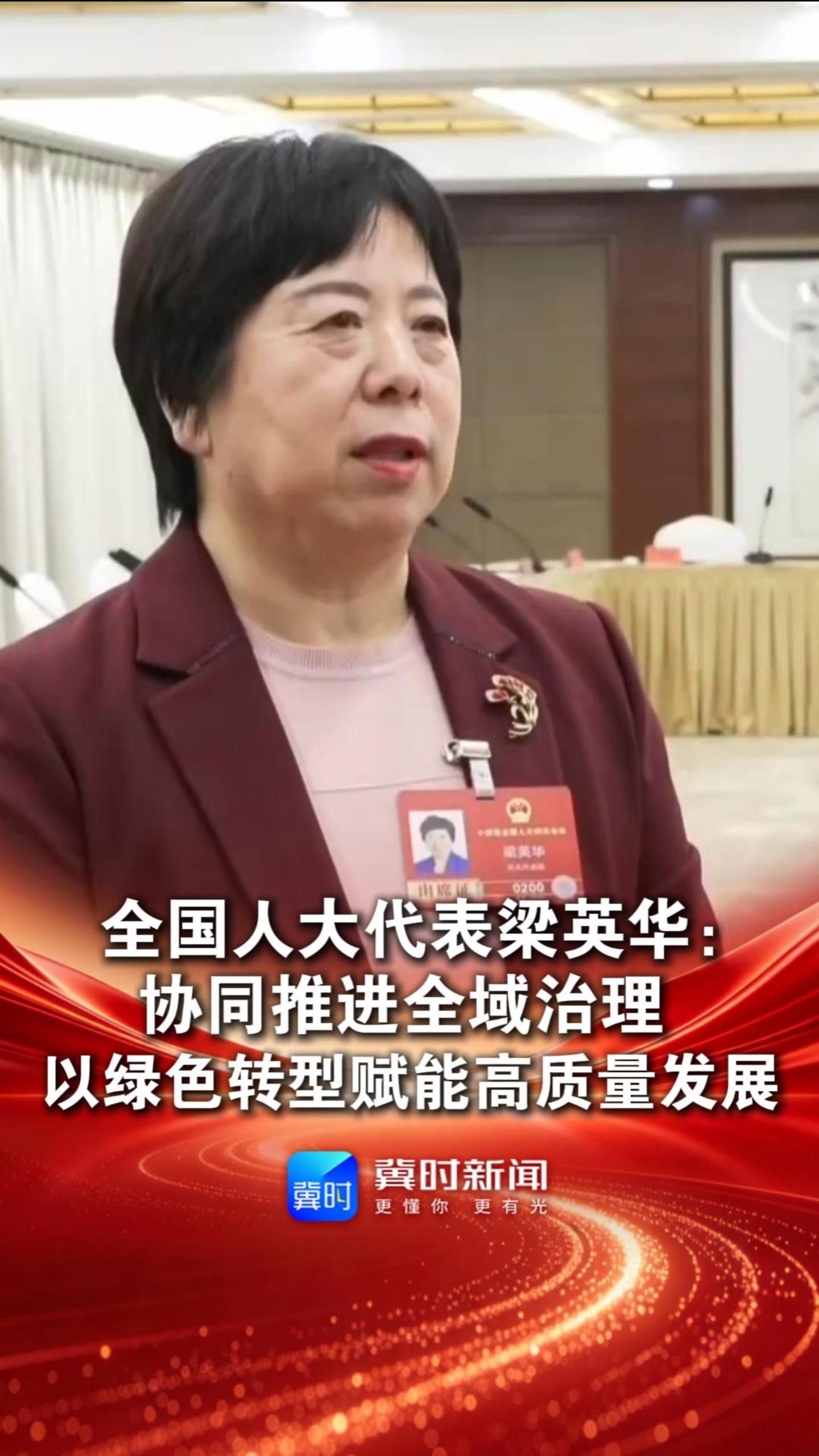 全国人大代表梁英华：协同推进全域治理，以绿色转型赋能高质量发展