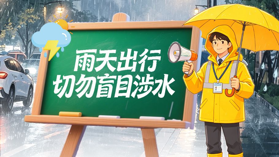 漫科普丨雨天出行 切勿盲目涉水