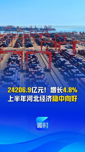 发布会快讯丨全省地区生产总值24206.9亿元 增长4.8%! 今年上半年河北经济稳中向好