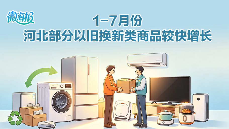 冀时长图丨1-7月份，河北部分以旧换新类商品较快增长