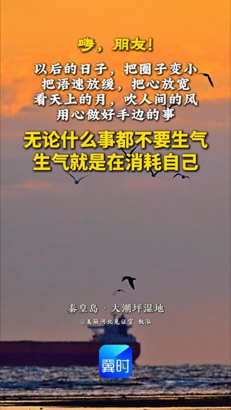无论什么事都不要生气，生气就是在消耗自己……以后的日子，把圈子变小，把语速放缓，把心放宽，看天上的月，吹人间的风，用心做好手边的事。#晚安#秦皇岛大潮坪湿地