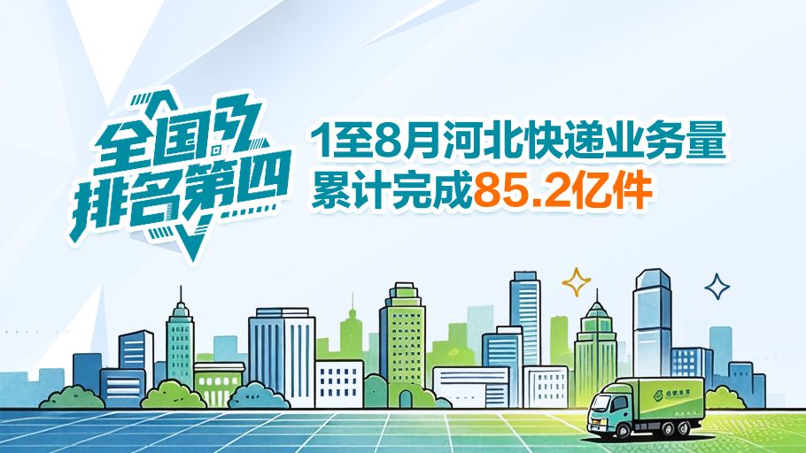 微海报丨全国排名第四！1至8月河北快递业务量累计完成85.2亿件