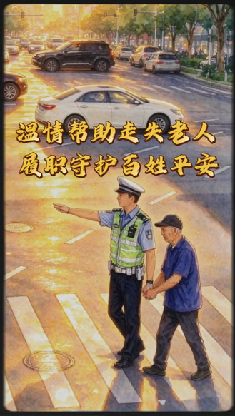 老人迷路、焦急求助，交警耐心安抚、暖心护送，有事找警察就行了。