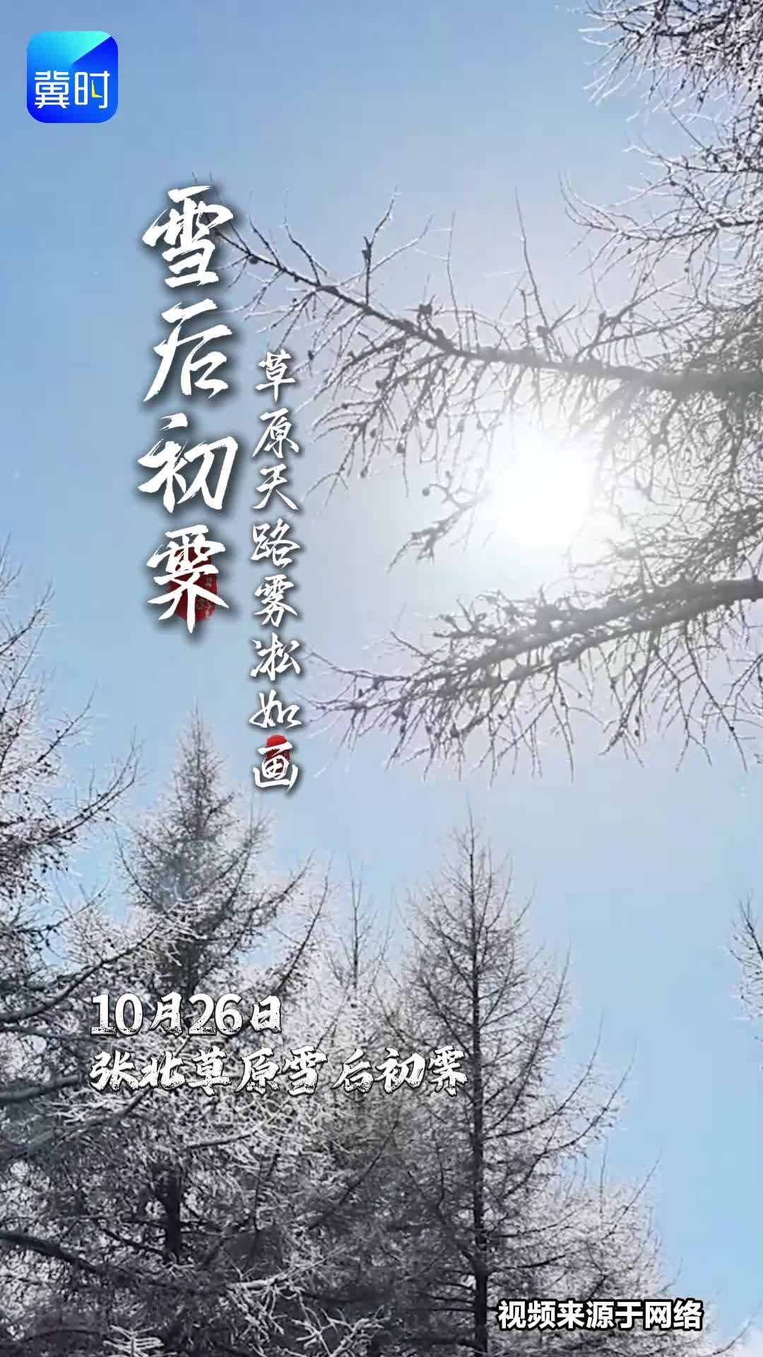雪后初霁 草原天路雾凇如画